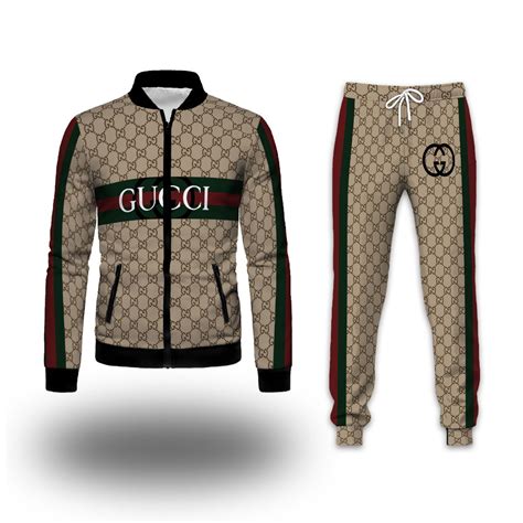 gucci grey tracksuit|Gucci full tracksuits.